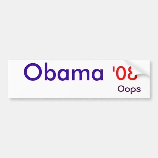 Obama, '08, oops autoaufkleber (Vorne)