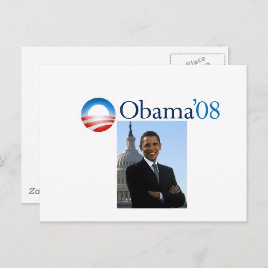 Obama '08 Postkarte (Vorne/Hinten)