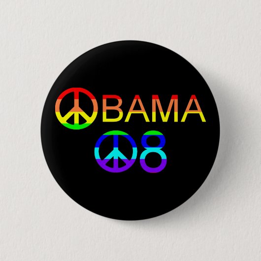 Obama 08 Rainbow Peace Sign Buttons (Vorderseite)