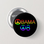 Obama 08 Rainbow Peace Sign Buttons (Vorne & Hinten)