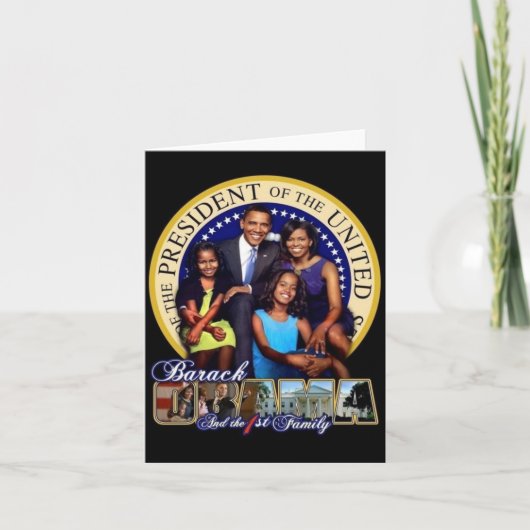 OBAMA-1ST FAMILIENGrußkarte Karte (Vorderseite)