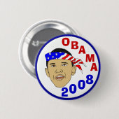 OBAMA 2008 BUTTON (Vorne & Hinten)