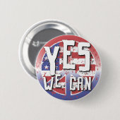 Obama 2008 ja können wir Friedensknopf 61017 Button (Vorne & Hinten)