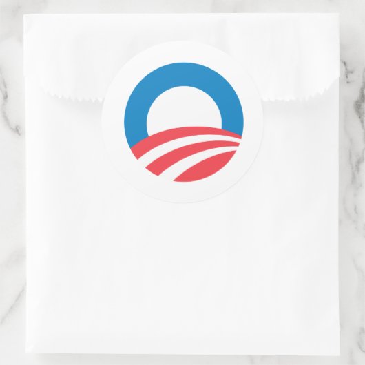 Obama 2008 O Runder Aufkleber (Tasche)