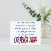 Obama 2009 postkarte (Stehend Vorderseite)