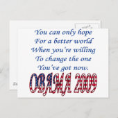 Obama 2009 postkarte (Vorne/Hinten)