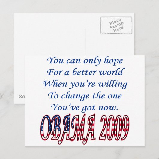 Obama 2009 postkarte (Vorne/Hinten)
