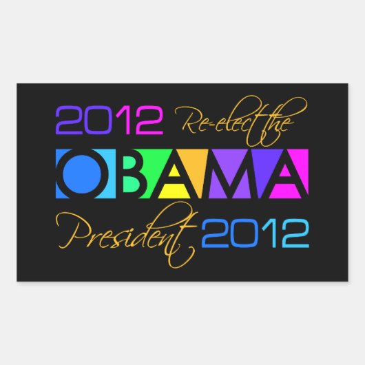 OBAMA 2012-Aufkleber Rechteckiger Aufkleber (Vorderseite)