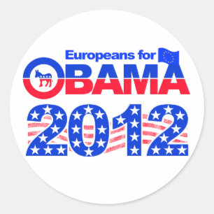 OBAMA 2012-Aufkleber Runder Aufkleber