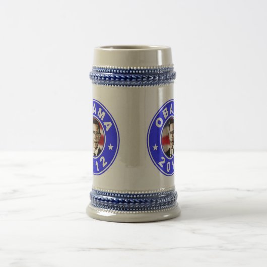 Obama 2012 - Blau Bierglas (Mittel)