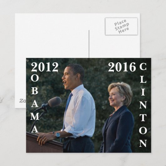 Obama 2012 & Clinton 2016 Postkarte (Vorne/Hinten)