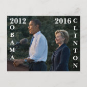 Obama 2012 & Clinton 2016 Postkarte (Vorderseite)