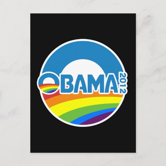 Obama 2012 Gay Pride Rainbow Postkarte (Vorderseite)
