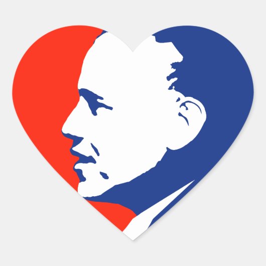 Obama 2012 Herz-Aufkleber (Vorderseite)