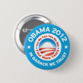 Obama 2012 - In Barack vertrauen wir Button (Vorne & Hinten)