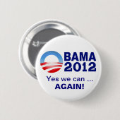 Obama 2012 - Ja können wir… Wieder! Button (Vorne & Hinten)