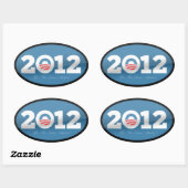 Obama 2012 Offizielles Logo Ovaler Aufkleber (Blatt)