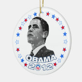Obama 2012-Portrait & Stars Keramikornament (Links)