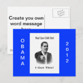Obama 2012 postkarte (Vorne/Hinten)