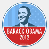 Obama 2012 runder aufkleber (Vorderseite)