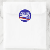 Obama 2012 runder aufkleber (Tasche)