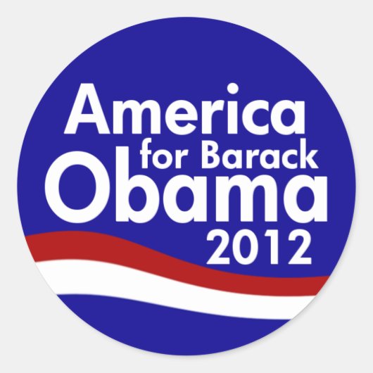 Obama 2012 runder aufkleber (Vorderseite)