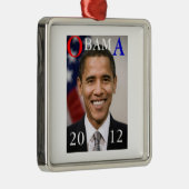OBAMA 2012 SILBERNES ORNAMENT (Rechts)