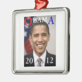 OBAMA 2012 SILBERNES ORNAMENT (Links)