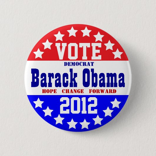 Obama 2012 (Vintage Art) Button (Vorderseite)