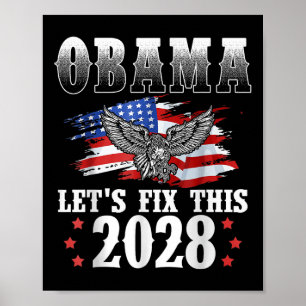 Obama 2028 amerikanische Flagge Obama für Präsiden Poster