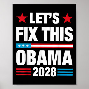Obama 2028 amerikanische Flagge Obama für Präsiden Poster