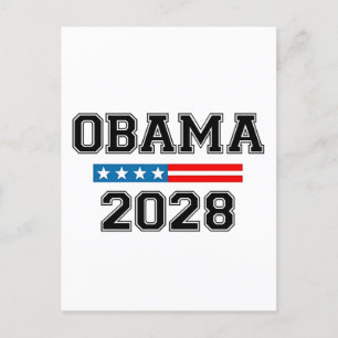 Obama 2028 Demokratie Wahl USA Ankündigungspostkarte