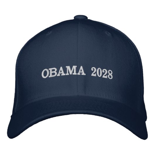 OBAMA 2028 für politische Enthusiasten Bestickte Baseballkappe (Vorderseite)