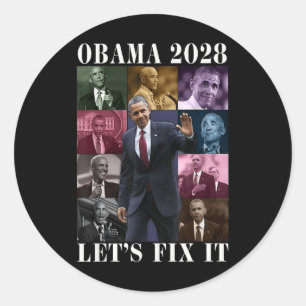 Obama 2028 für Präsident 2028 Vintag Runder Aufkleber