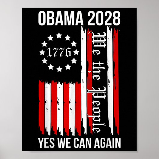 Obama 2028 Ja wir können wieder Flaggen Obama 48. Poster (Vorne)
