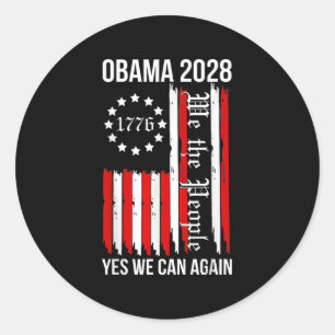 Obama 2028 Ja wir können wieder Flaggen Obama 48. Runder Aufkleber
