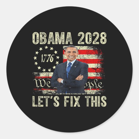Obama 2028 Lasse, dies zu beheben Runder Aufkleber (Vorderseite)