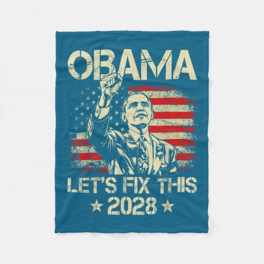Obama 2028 Let's Fix This Obama 48th President Fleecedecke (Vorderseite)
