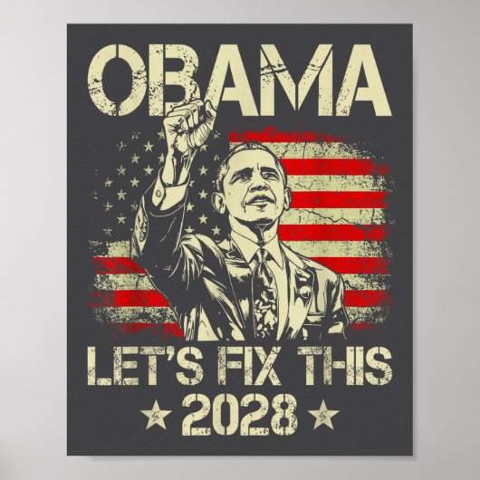 Obama 2028 Let's Fix This Obama 48th President Poster (Vorne)