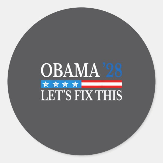 Obama 2028 Let's Fix This Obama 48th President Runder Aufkleber (Vorderseite)