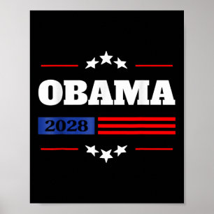 Obama 2028 Präsident Amerikanische Flagge Pro Obam Poster