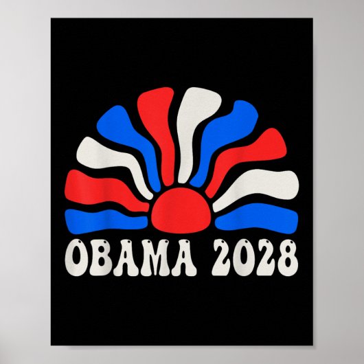 Obama 2028 Retro Vintag Flag Patriotic Protest Poster (Vorne)