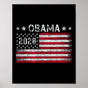Obama 2028 Retro Vintag Flag Patriotische Politik  Poster