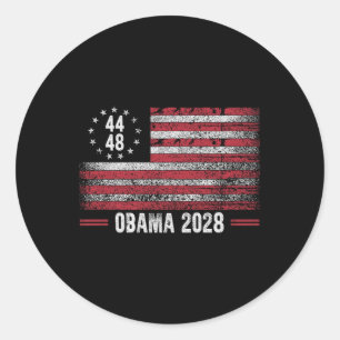 Obama 2028 Retro Vintage US-Flagge Patriotisch Pre Runder Aufkleber