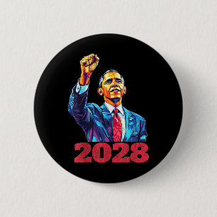 Obama 2028 Shirt für die Fahne des Präsidenten 28 Button