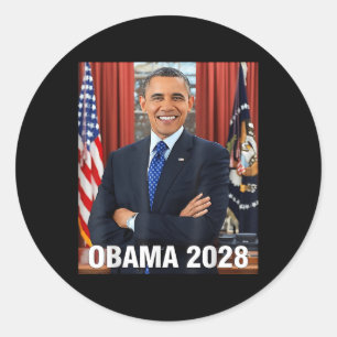 Obama 2028 Shirt Wahl Obama für Präsident 2028 Runder Aufkleber