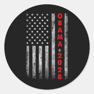 Obama 2028 Shirt Wahl Obama für Präsident 2028 Runder Aufkleber