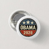 Obama 2028 US-Wahlpolitik Button (Vorne & Hinten)