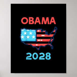 Obama 2028 USA Karte Patriotisch Politische Wahl W Poster