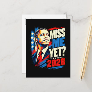 Obama 2028 Vermisst ihr mich schon Feiertagspostkarte